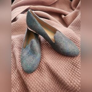 Talbots Elegant Gray /blue Plaid  Women's Loafers